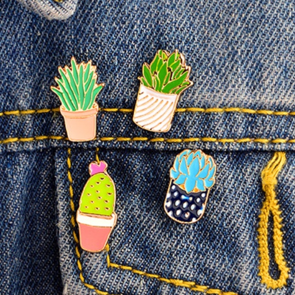 Jewelry - 2/$12! NWT Succulent Cactus Pins Set of 2
